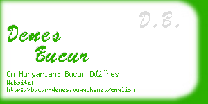 denes bucur business card